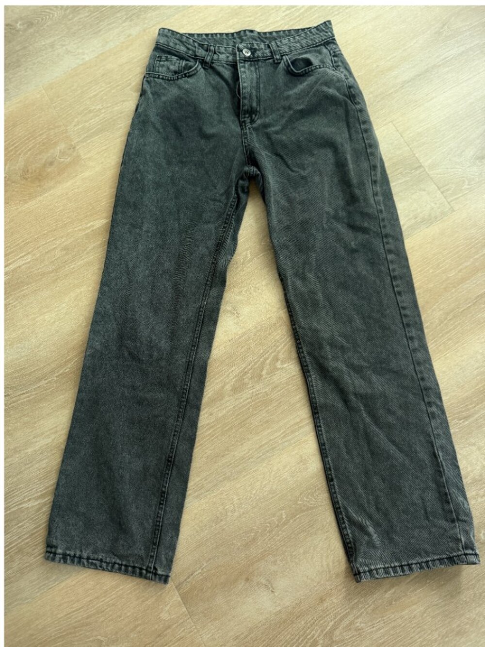 SHEIN Dark Gray Acid Wash Straight Leg Jeans M 100% Cotton NWOT